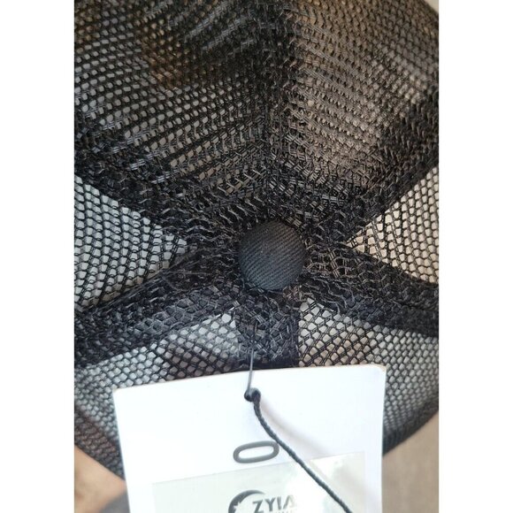 ZYIA Active Hiking Trucker Mesh All Black Hat Snapback New With Tags white patch - Picture 5 of 12